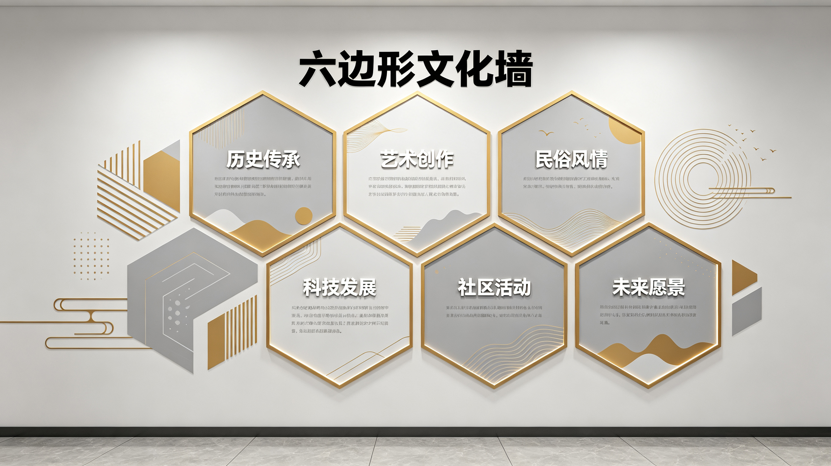 广德企业文化墙 | 六边形信息美学